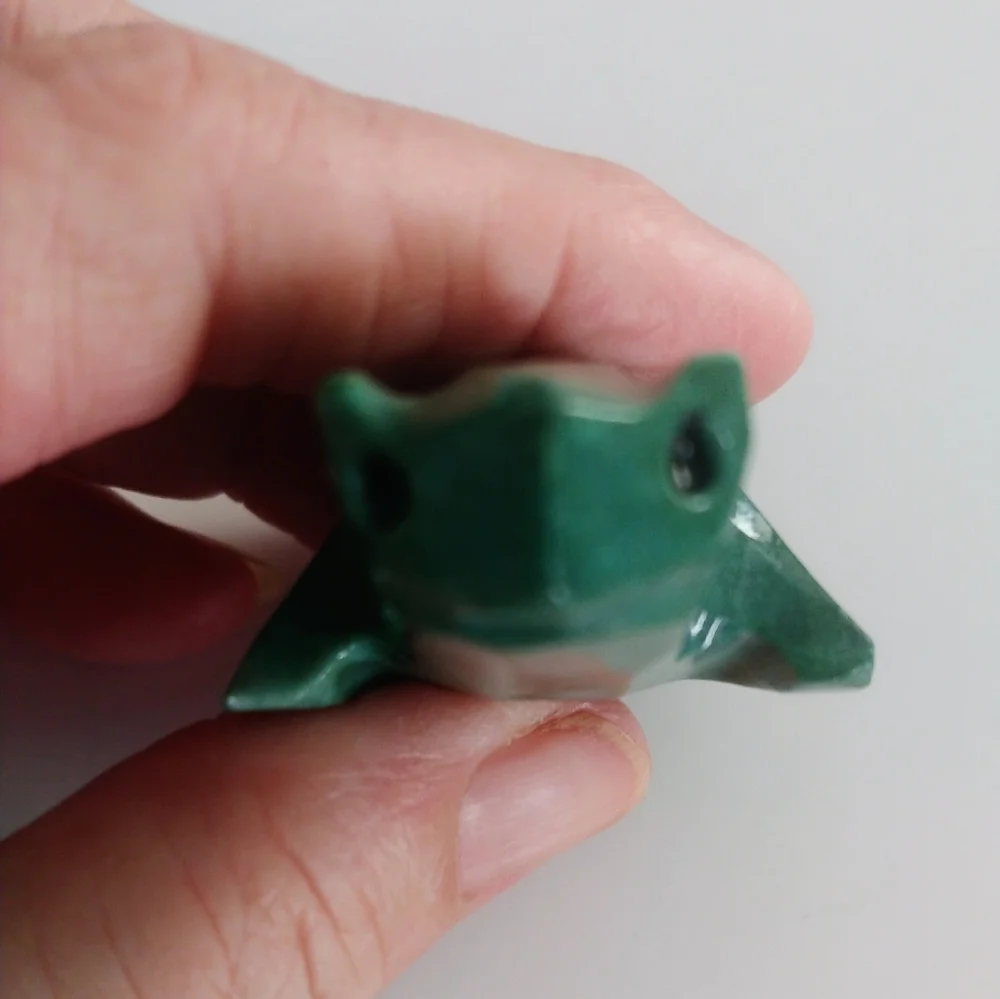 Jade Green Stone Frog Figurine